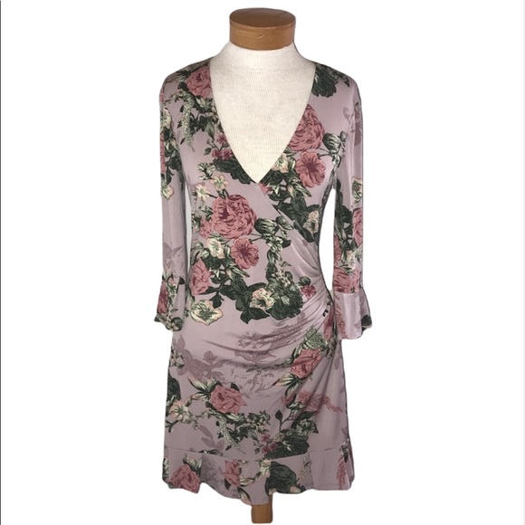 BCBGeneration Faux Wrap Floral Dress Med. - Picture 4 of 9